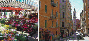 Le marché aux fleurs et le Vieux-Nice